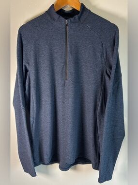 Lululemon Men’s Pullover Sweater Surge Warm Half Zip Navy Heather Size L EUC